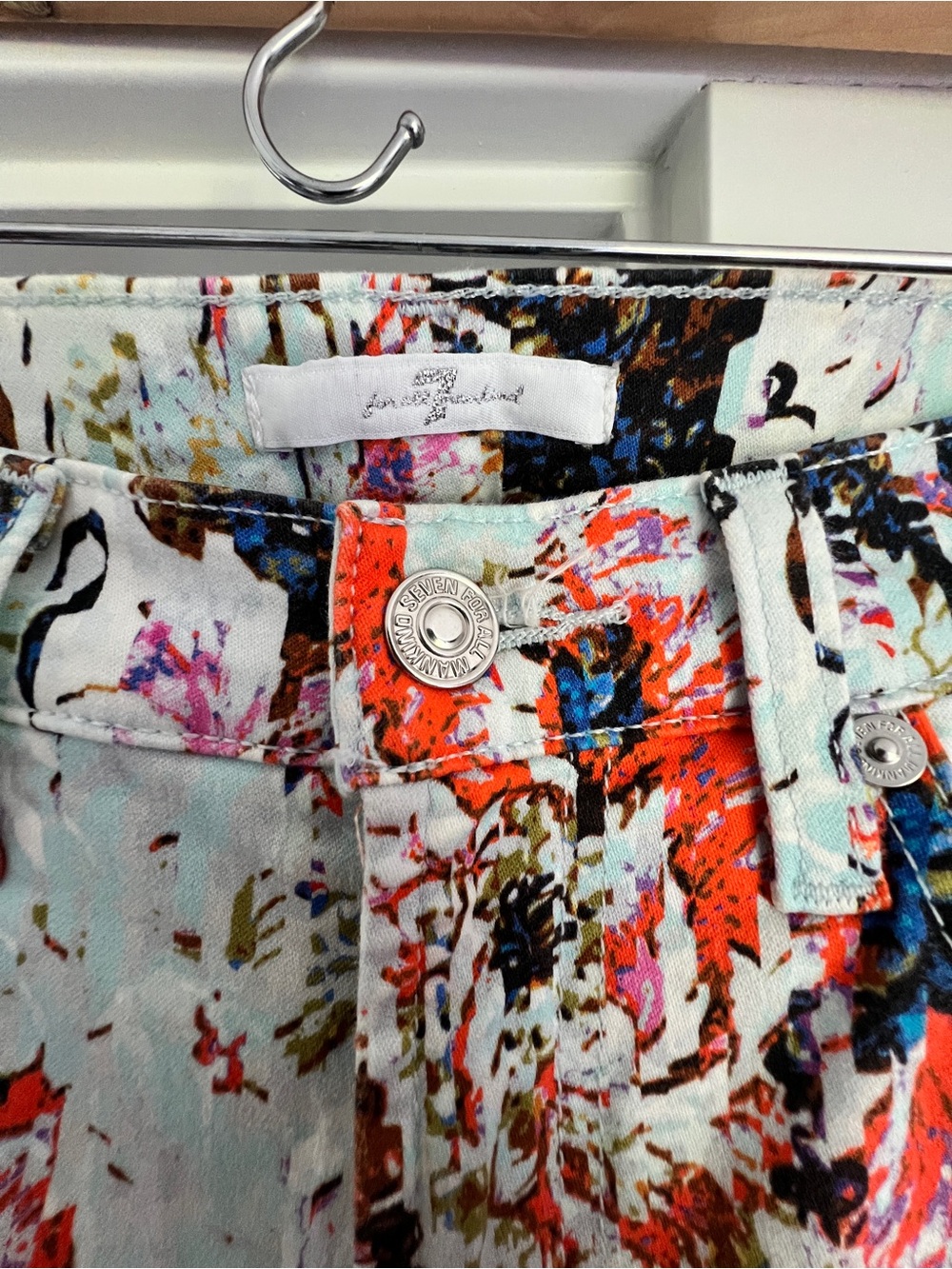 7 For All Mankind floral haze print skinny ankle jeans - Picture 7 of 7